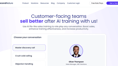 Second Nature - AI-Driven Sales Role-Play for Realistic Training, Measurable Results