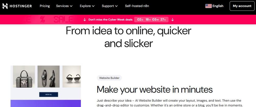 Screenshot of HubSpot AI Website Generator page