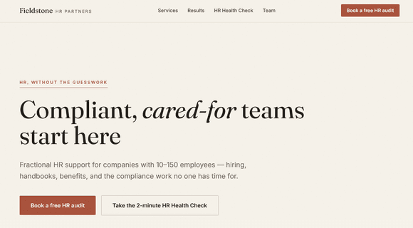HR website template homepage