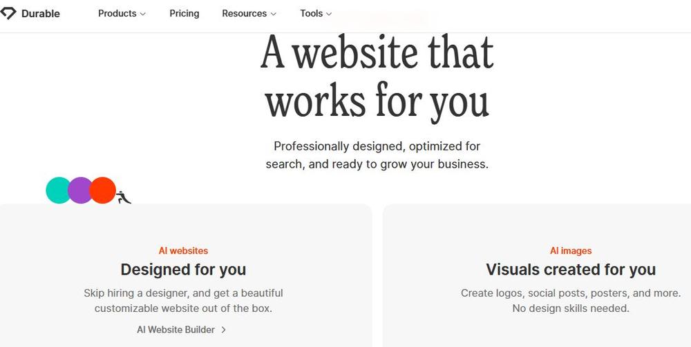 Screenshot of Wix ADI’s homepage