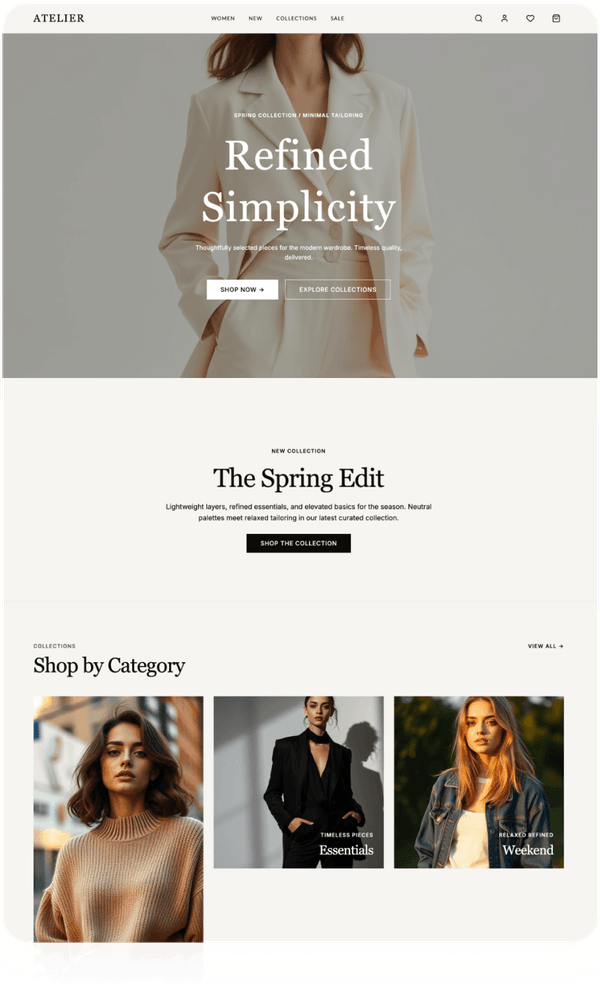 AI-generated website builder preview
