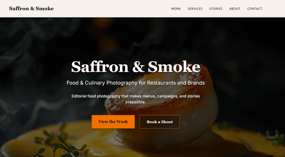 Food photography portfolio template