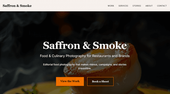 Food photography portfolio template