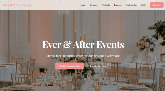 Event planner website template