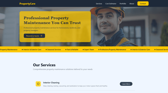 Property maintenance website template