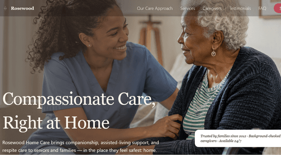 Senior & in-home care website template