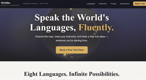 Language school website template  