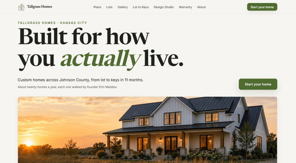 Home builder website template