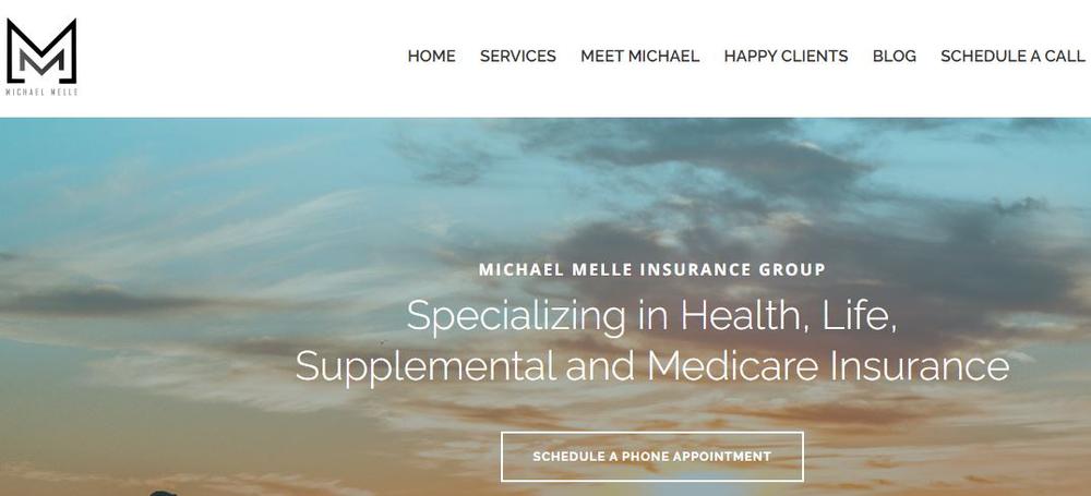 Screenshot of Michael Melle Insurance Group’s homepage