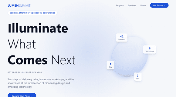 Event website template homepage