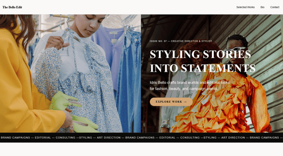 Creative director portfolio template