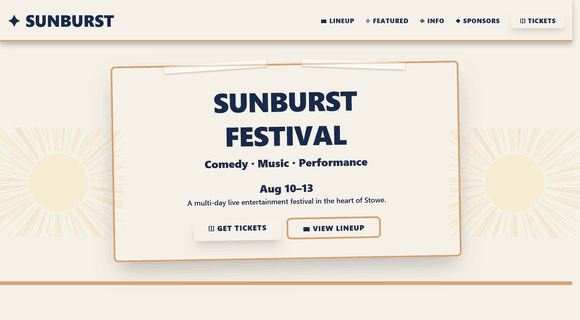 Festival website template