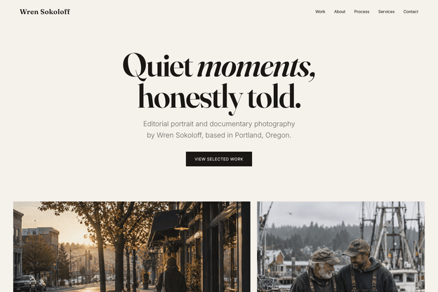 Photography website template
