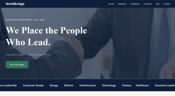 Recruitment website template homepage