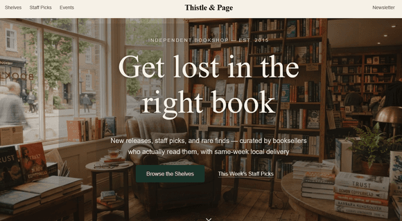 Bookstore website template