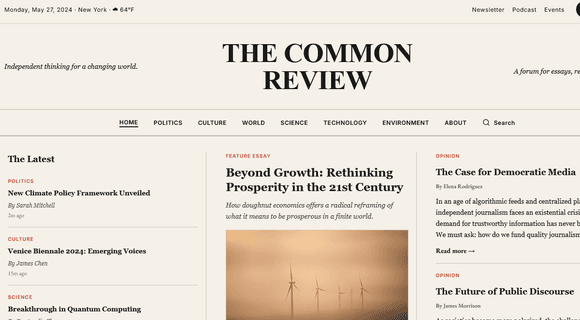 Newspaper masthead website
