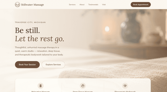 Massage therapy studio website