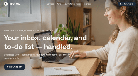 Virtual assistant website template