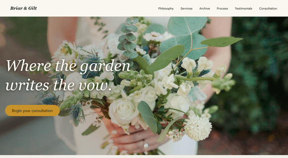 Flower shop website template homepage